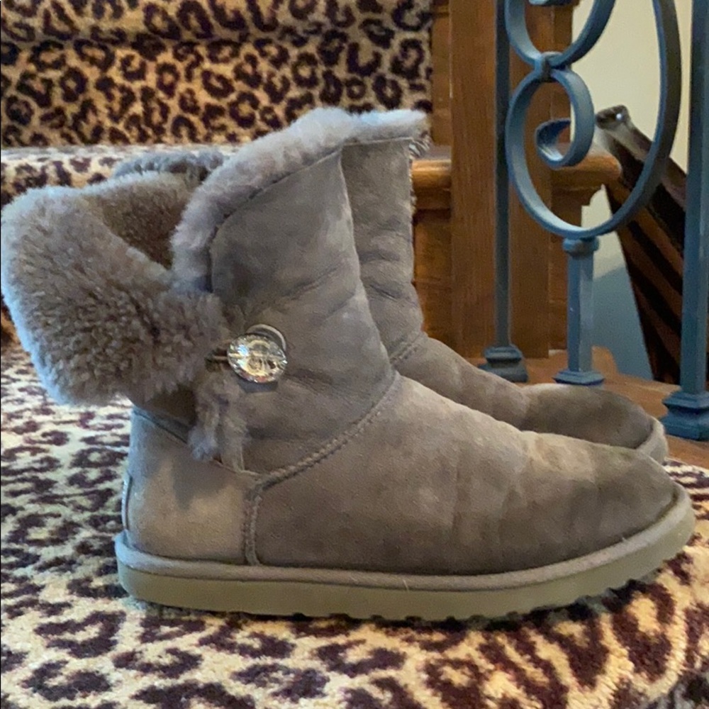 Ugg Bailey button bling grey boots. Sz 9